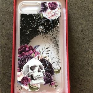 Casetify skull case w/ black glitter iPhone 7Plus